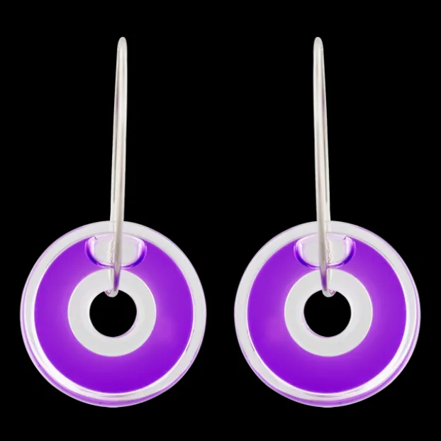 Boucles d'oreilles en verre souffle - Donut transparent