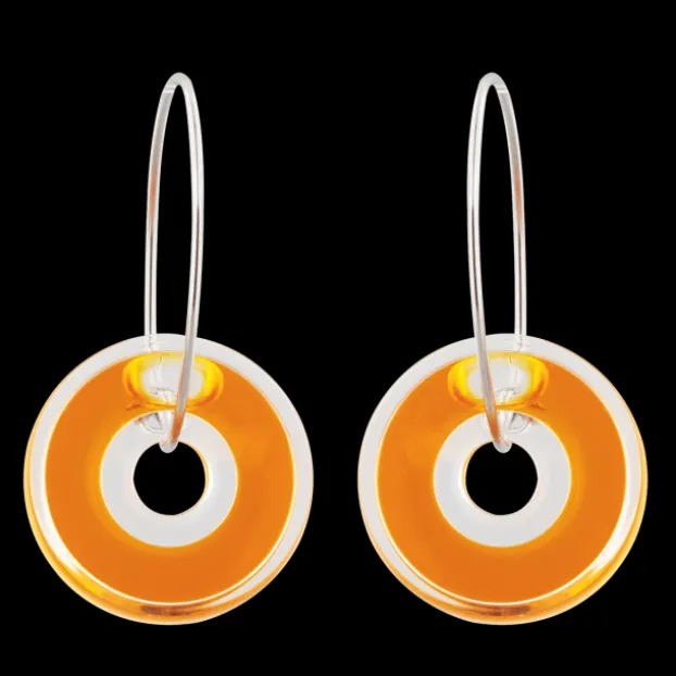 Boucles d'oreilles en verre souffle - Donut transparent