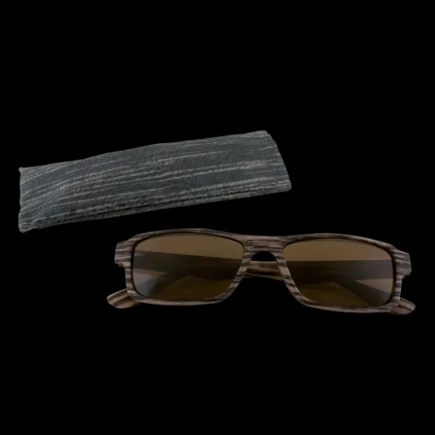 Lunettes solaires - Bois Rectangle - Marron fonce 200